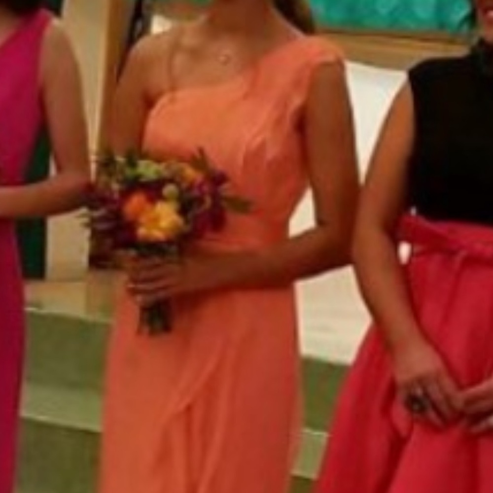 Elegant Coral Maxi Dress.